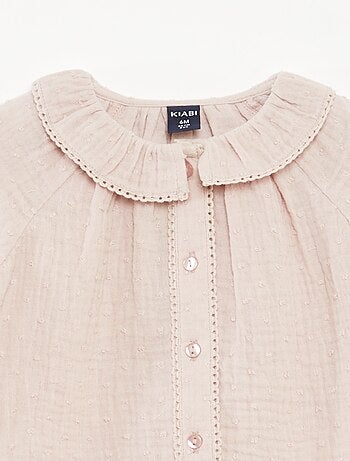 Blusa de plumeti de gasa de algodón