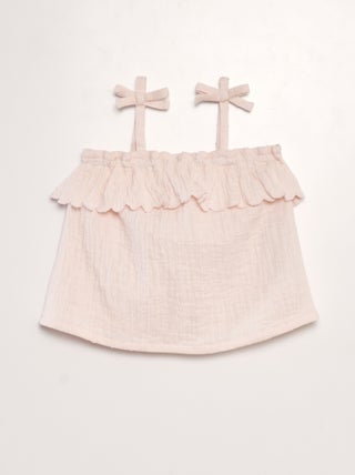 Blusa de plumeti de gasa de algodón