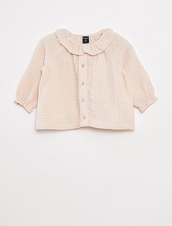 Blusa de plumeti de gasa de algodón