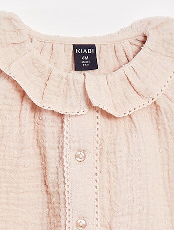 Blusa de plumeti de gasa de algodón