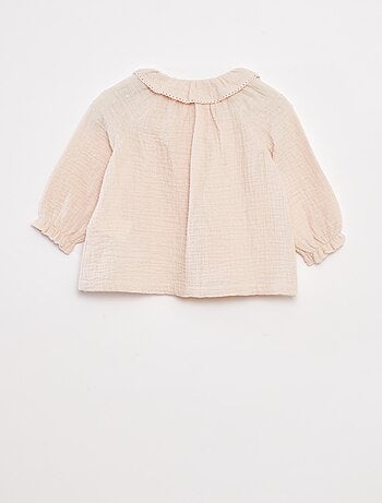 Blusa de plumeti de gasa de algodón
