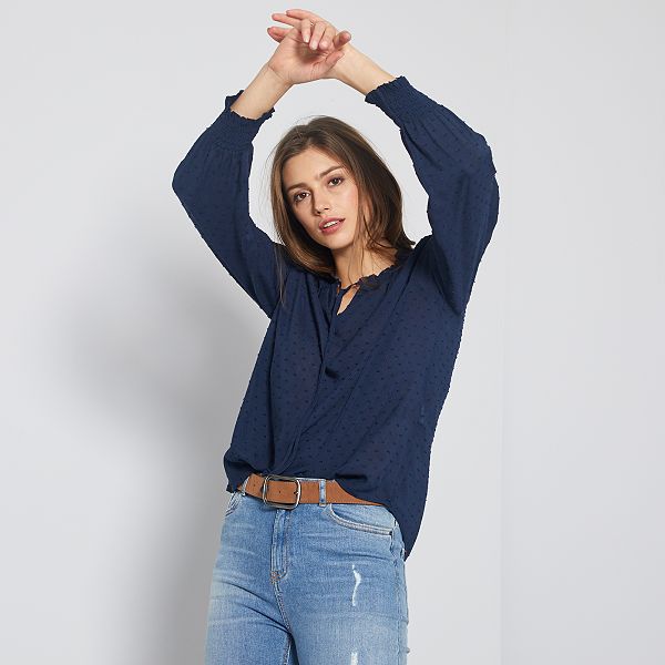 blusas azul marino mujer