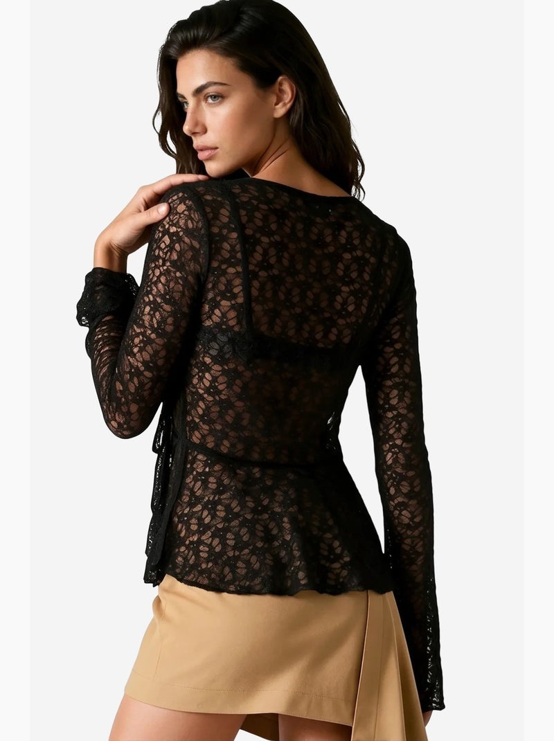 Blusa de poliamida y elastano busem Negro - Kiabi