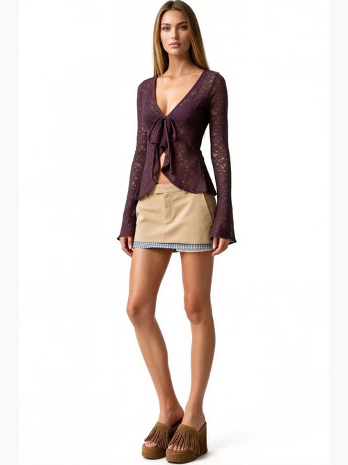 Blusa de poliamida y elastano busem - Kiabi Blusa de poliamida y elastano busem - Kiabi