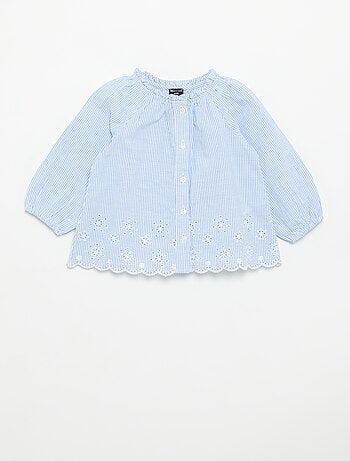 Blusa de popelina con bordados