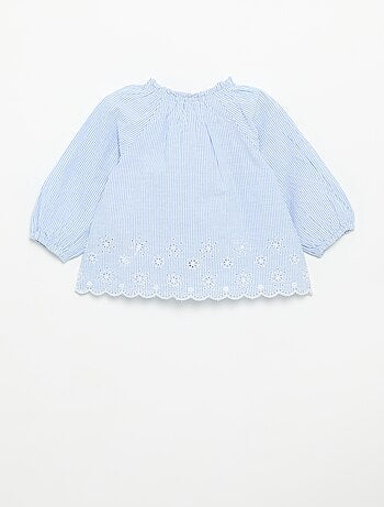 Blusa de popelina con bordados