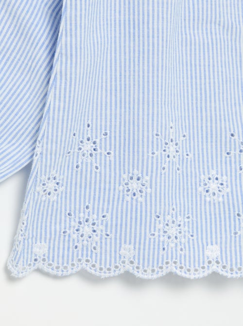 Blusa de popelina con bordados - Kiabi Blusa de popelina con bordados - Kiabi
