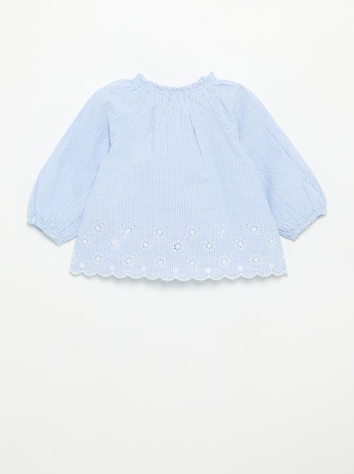 Blusa de popelina con bordados - Kiabi Blusa de popelina con bordados - Kiabi
