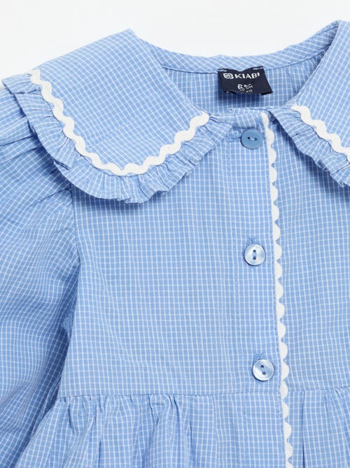 Blusa de popelina con cuello Claudine - Kiabi