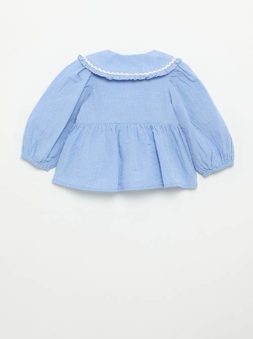 Blusa de popelina con cuello Claudine - Kiabi