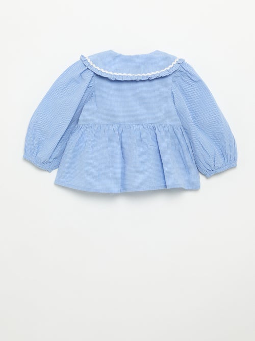Blusa de popelina con cuello Claudine - Kiabi Blusa de popelina con cuello Claudine - Kiabi