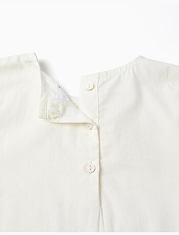 Blusa de popelina con pliegues delanteros