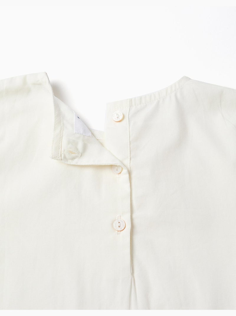 Blusa de popelina con pliegues delanteros Blanco - Kiabi