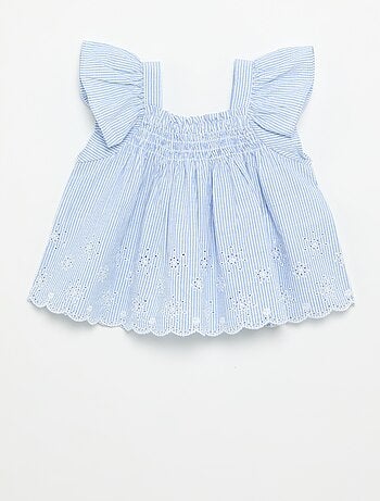 Blusa de popelina con volantes