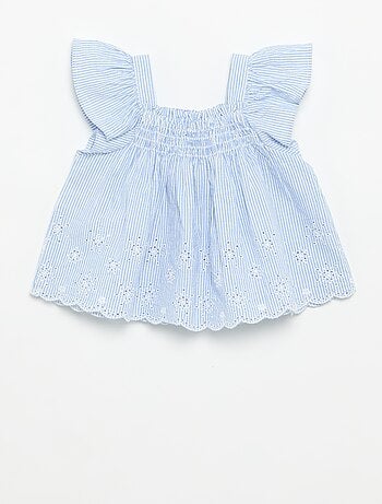 Blusa de popelina con volantes