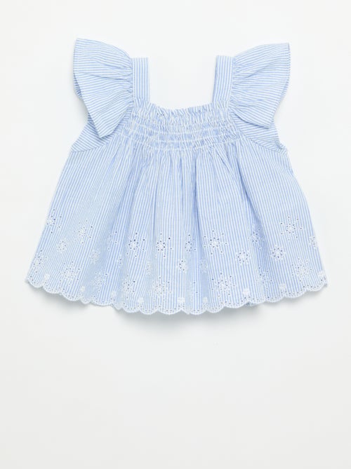 Blusa de popelina con volantes - Kiabi