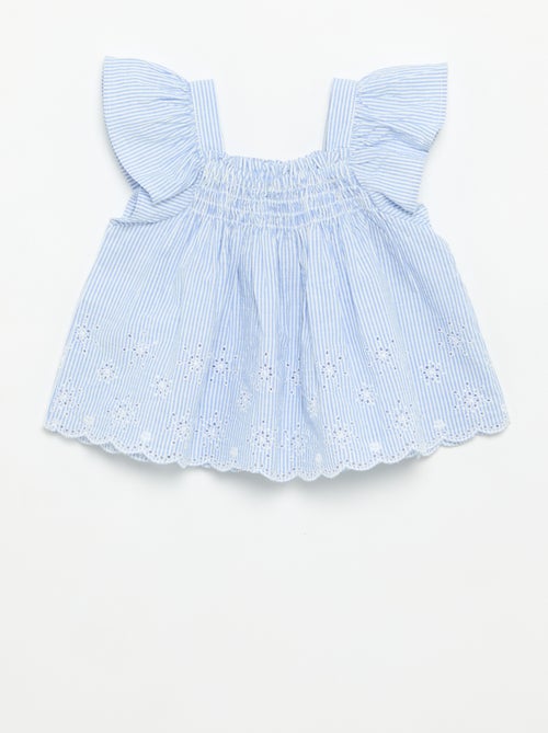 Blusa de popelina con volantes - Kiabi
