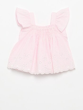 Blusa de popelina con volantes