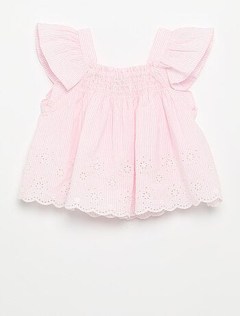Blusa de popelina con volantes