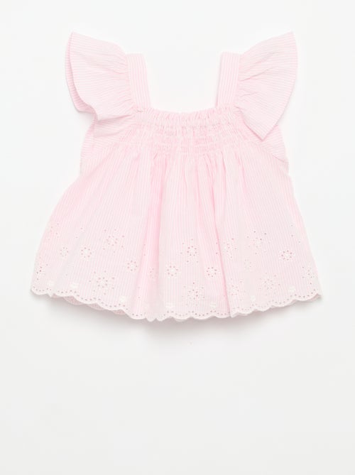 Blusa de popelina con volantes - Kiabi