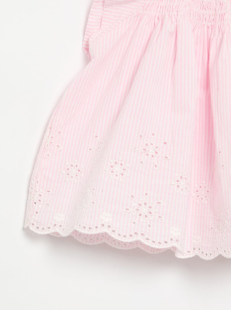 Blusa de popelina con volantes Rosa - Kiabi
