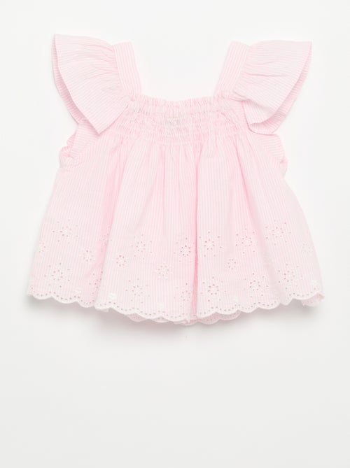 Blusa de popelina con volantes - Kiabi