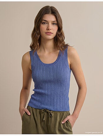Blusa de punto acanalada, MO Fashion