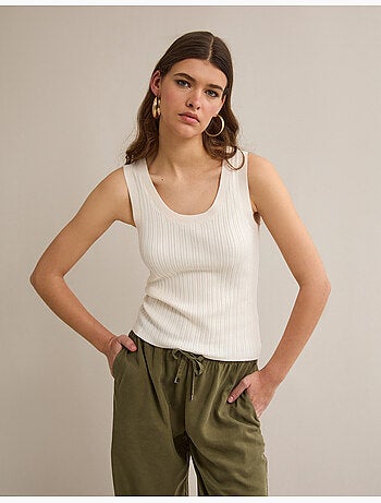 Blusa de punto acanalada, MO Fashion