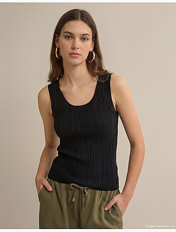 Blusa de punto acanalada, MO Fashion