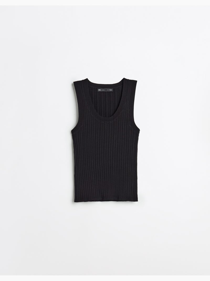Blusa de punto acanalada, MO Fashion Negro - Kiabi