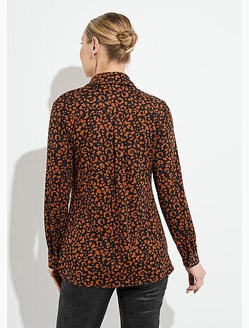Blusa de punto cálida con estampado de piel animal - Afibel