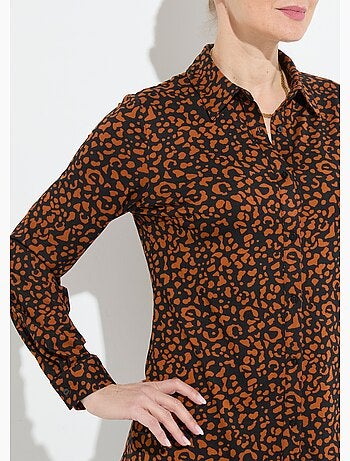 Blusa de punto cálida con estampado de piel animal - Afibel