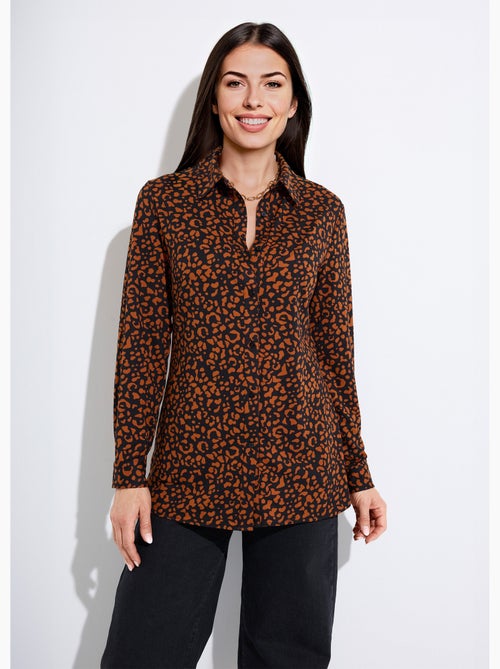 Blusa de punto cálida con estampado de piel animal - Afibel - Kiabi