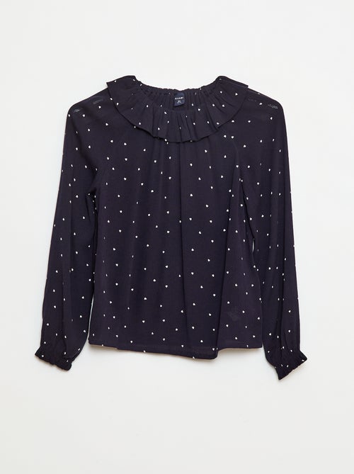 Blusa de punto crepé con cuello elástico - So Easy - Kiabi