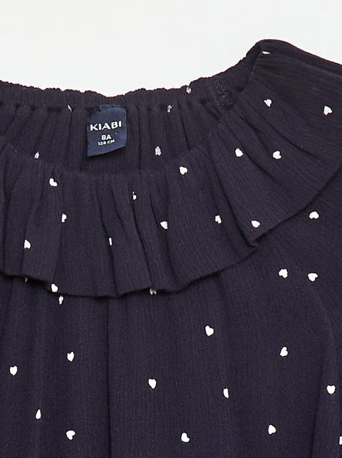 Blusa de punto crepé con cuello elástico - So Easy - Kiabi