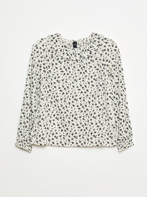 Blusa de punto crepé con cuello elástico - So Easy - Kiabi