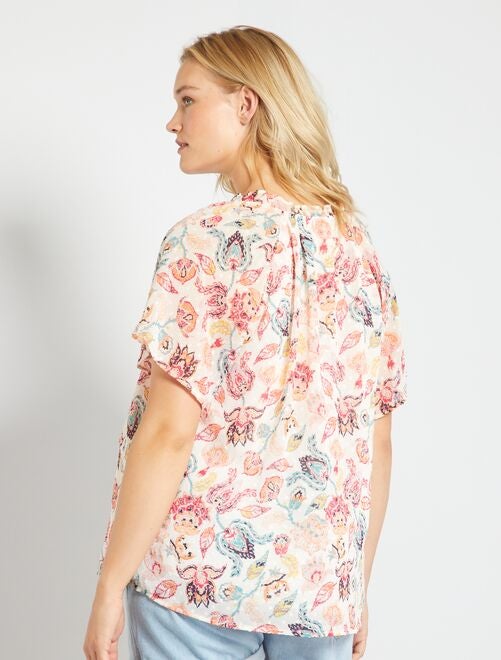 Blusa de punto de plumeti de 'flores' - ROSA - Kiabi - 20.00€