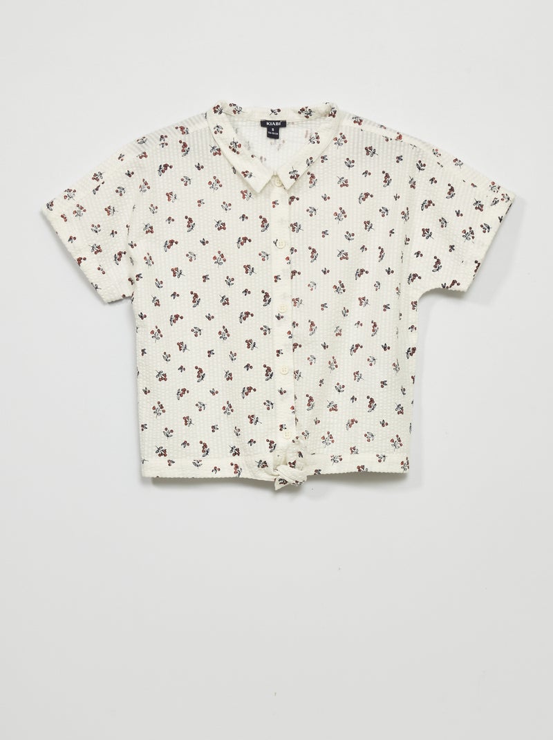 Blusa de punto gofrado BLANCO - Kiabi