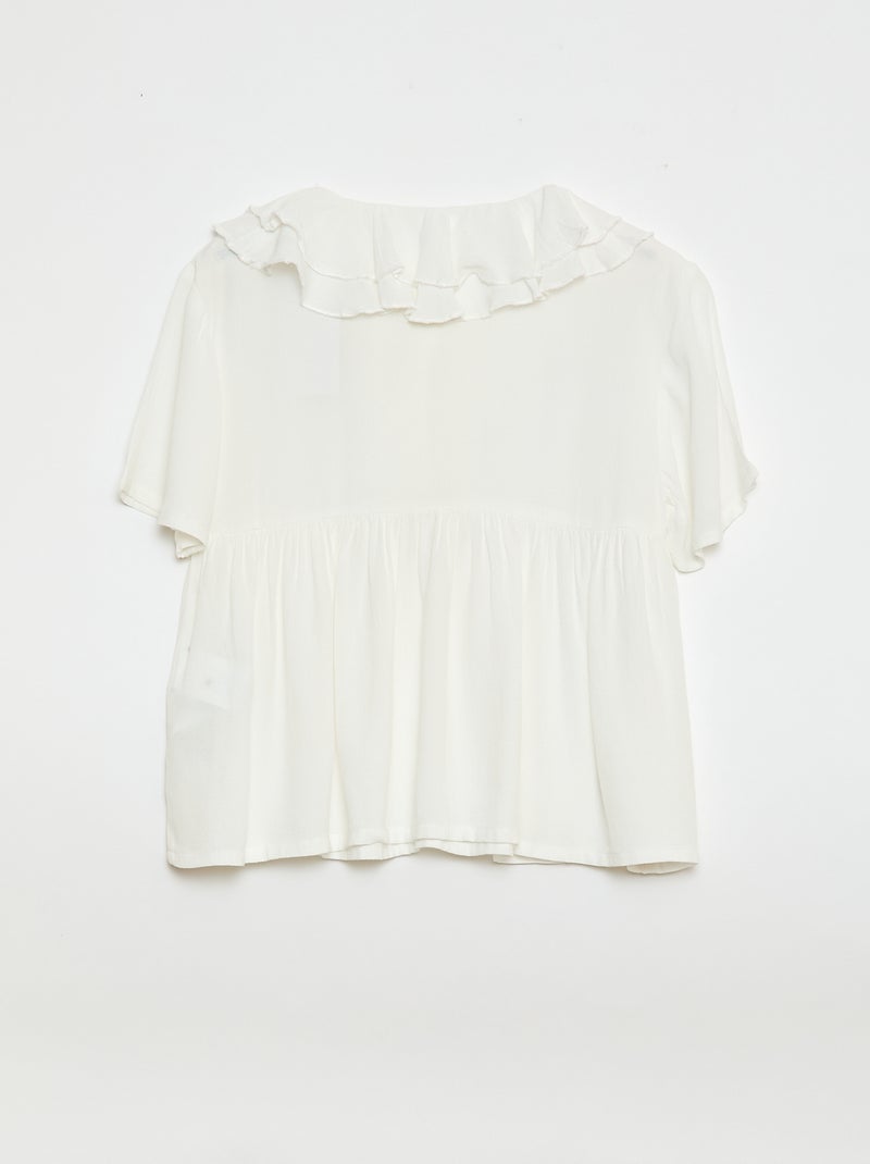 Blusa de punto ligero con estampado Blanco - Kiabi