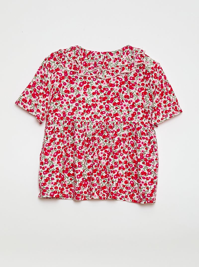 Blusa de punto ligero con estampado Blanco - Kiabi