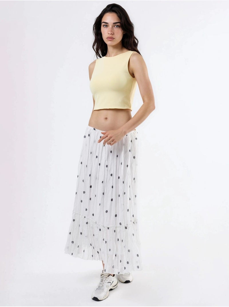 Blusa de punto sin mangas con cuello barco busem Amarillo limón - Kiabi