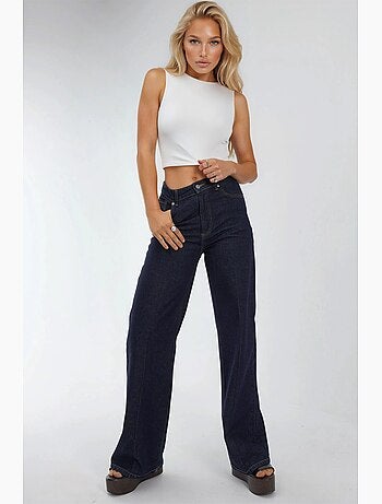Blusa de punto sin mangas con cuello barco busem