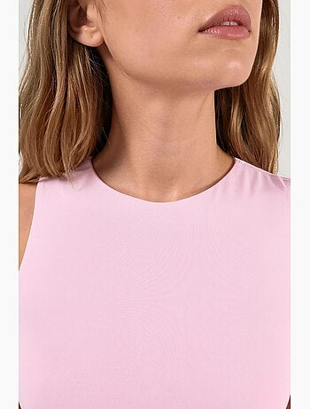 Blusa de punto sin mangas con cuello barco busem