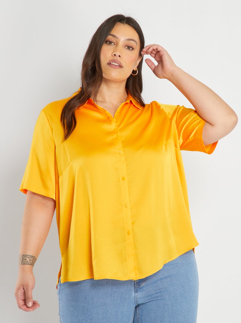 Blusa de raso NARANJA - Kiabi