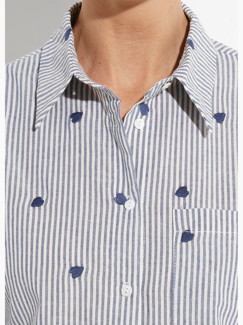 Blusa de rayas con bordado de corazón - AFIBEL - Kiabi