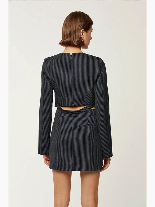 Blusa de rayas con cuello redondo hiccup - Kiabi Blusa de rayas con cuello redondo hiccup - Kiabi