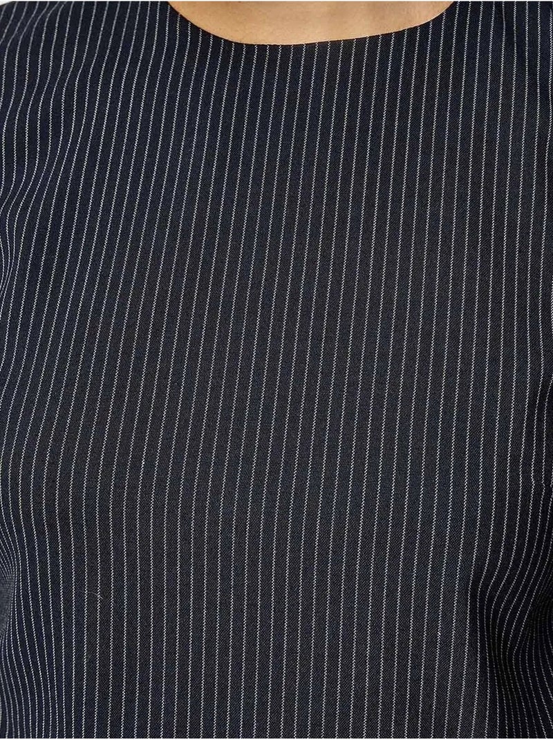 Blusa de rayas con cuello redondo hiccup Negro - Kiabi