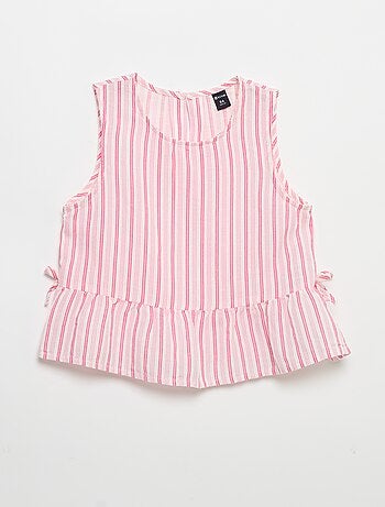 Blusa de rayas con lazos de fantasía