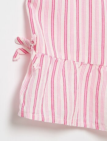 Blusa de rayas con lazos de fantasía