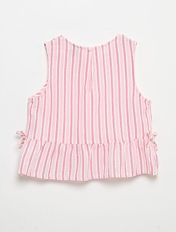 Blusa de rayas con lazos de fantasía